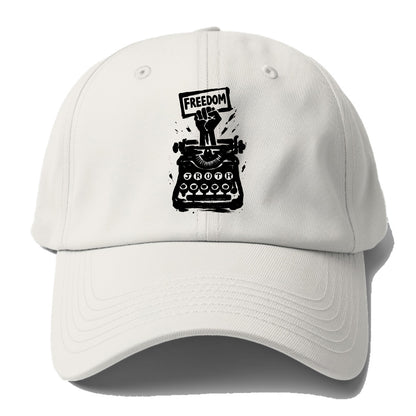Typewriter keys - journalism and truth ink art - Baseball Cap - Off White