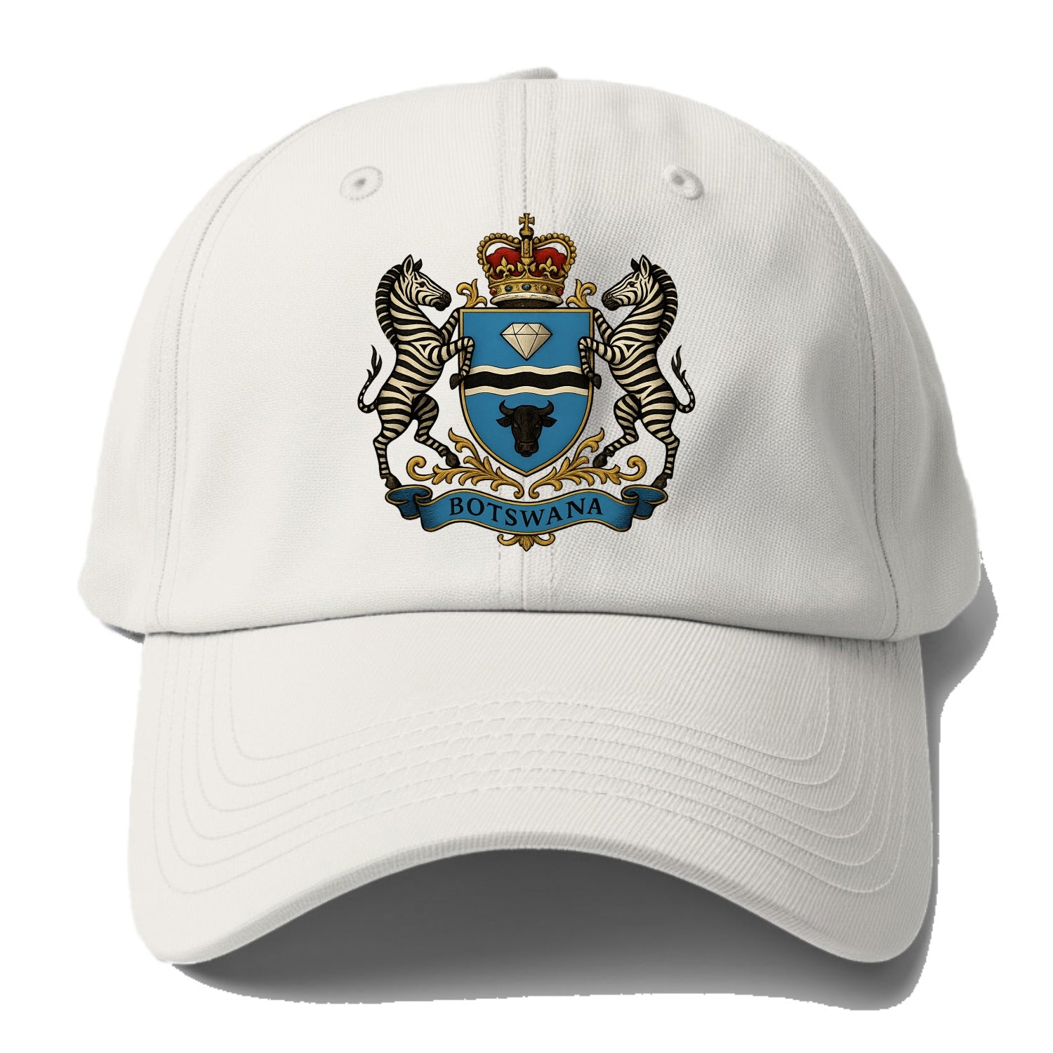 Botswana Heritage Badge - Baseball Cap For Big Heads - Off White