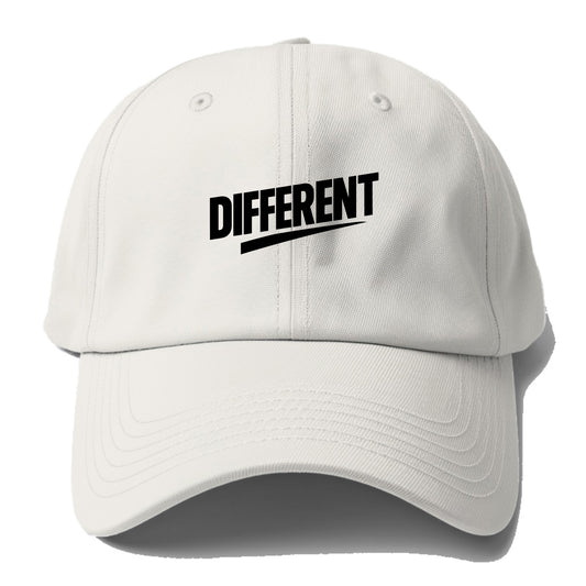 Bold typography design - "DIFFERENT" - standing out, not following - Baseball Cap For Big Heads - Off White