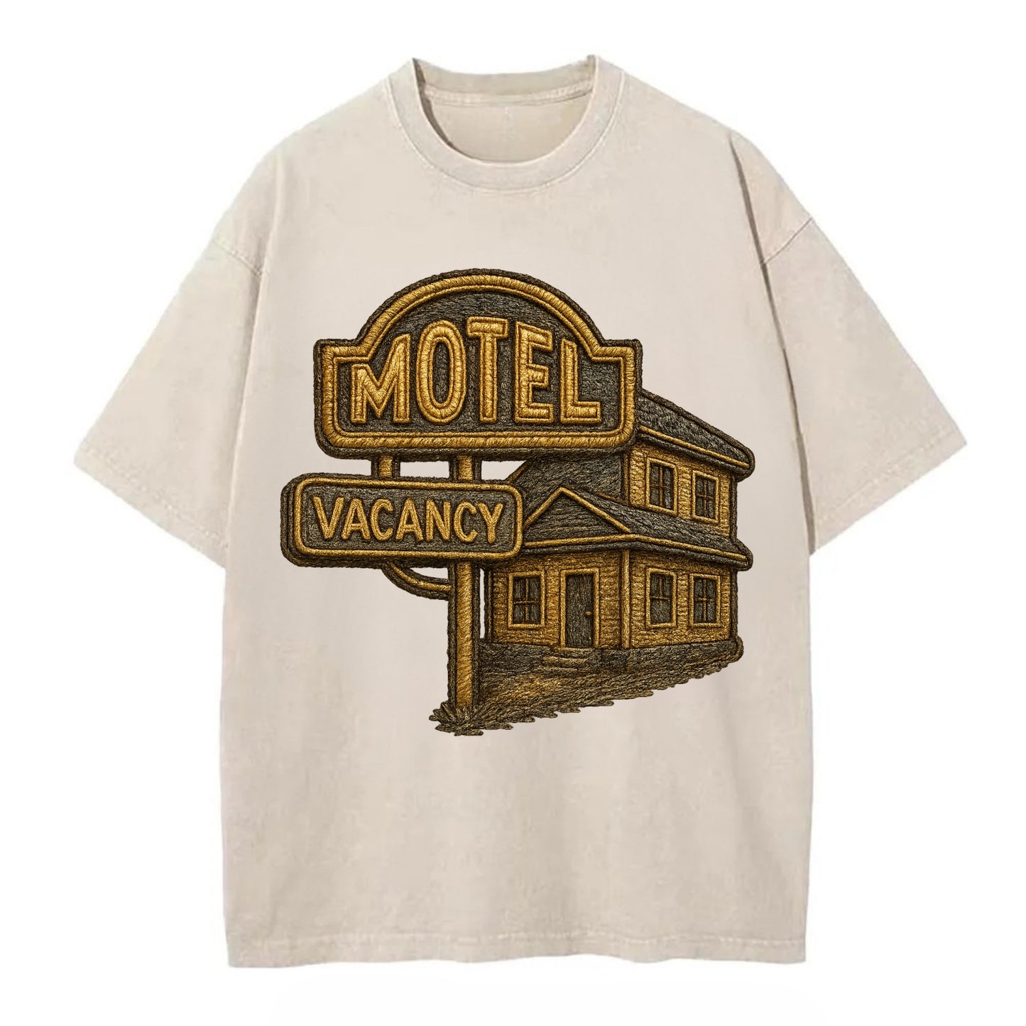 Motel Sign  - Vintage T-shirt - Off White