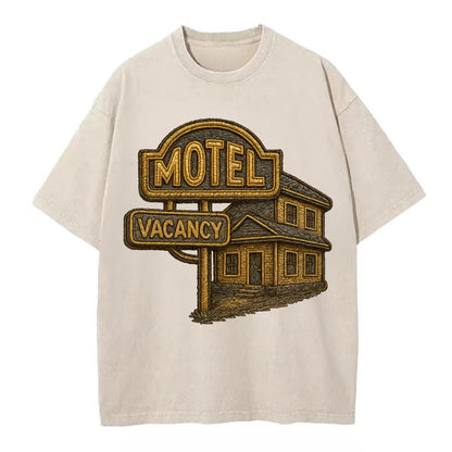 Motel Sign  - Vintage T-shirt - Off White