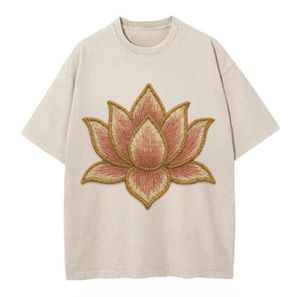 Lotus Flower - Vintage T-shirt - Off White
