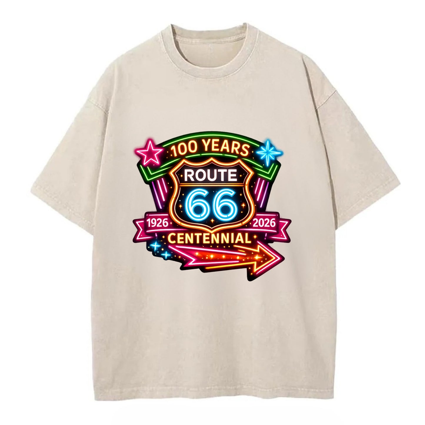 CENTENNIAL BADGE | 100 Years celebration emblem | 1926-2026 dates | Anniversary - Vintage T-shirt - Off White
