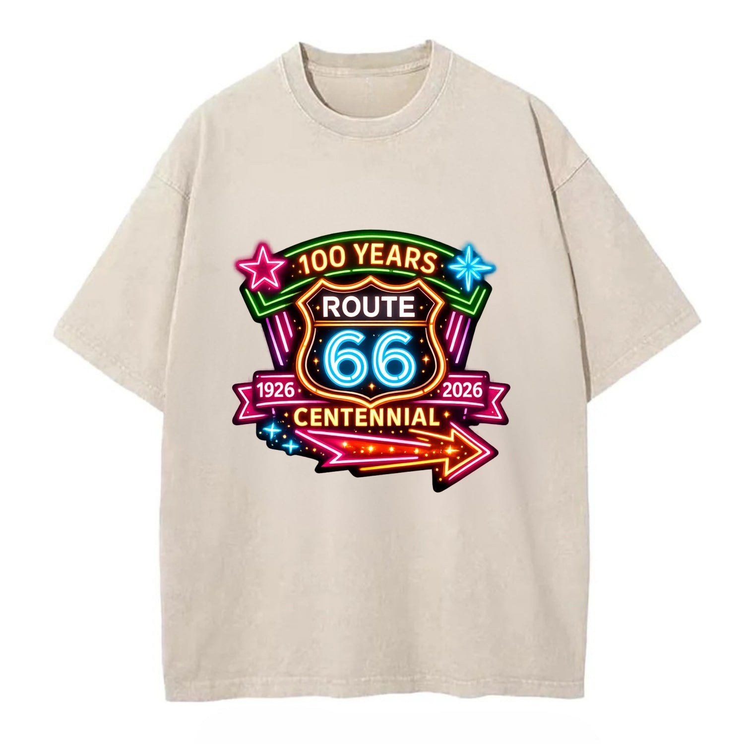 CENTENNIAL BADGE | 100 Years celebration emblem | 1926-2026 dates | Anniversary - Vintage T-shirt - Off White