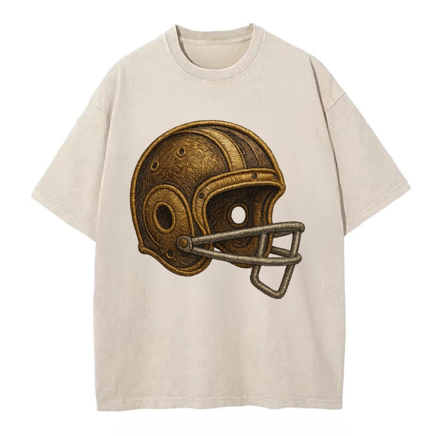 Football Helmet  - Vintage T-shirt - Off White