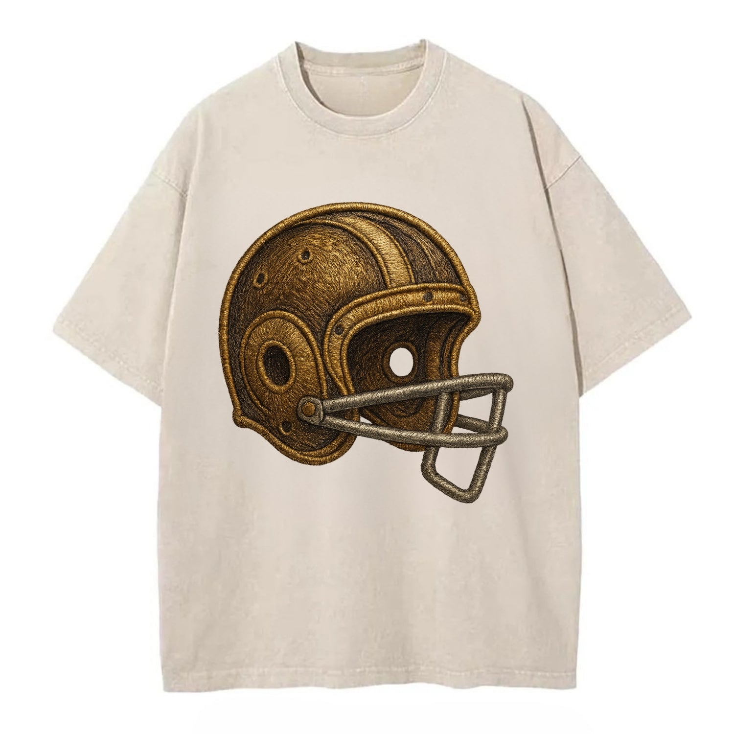 Football Helmet  - Vintage T-shirt - Off White