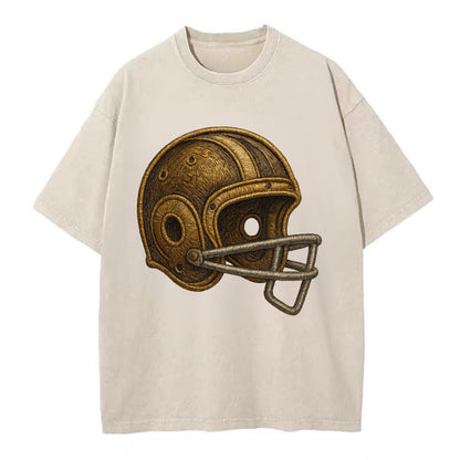 Football Helmet  - Vintage T-shirt - Off White