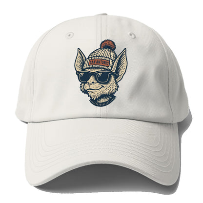 San Antonio Bat wearing San Antonio beanie with pom pom and wayfarer - Baseball Cap For Big Heads - Off White