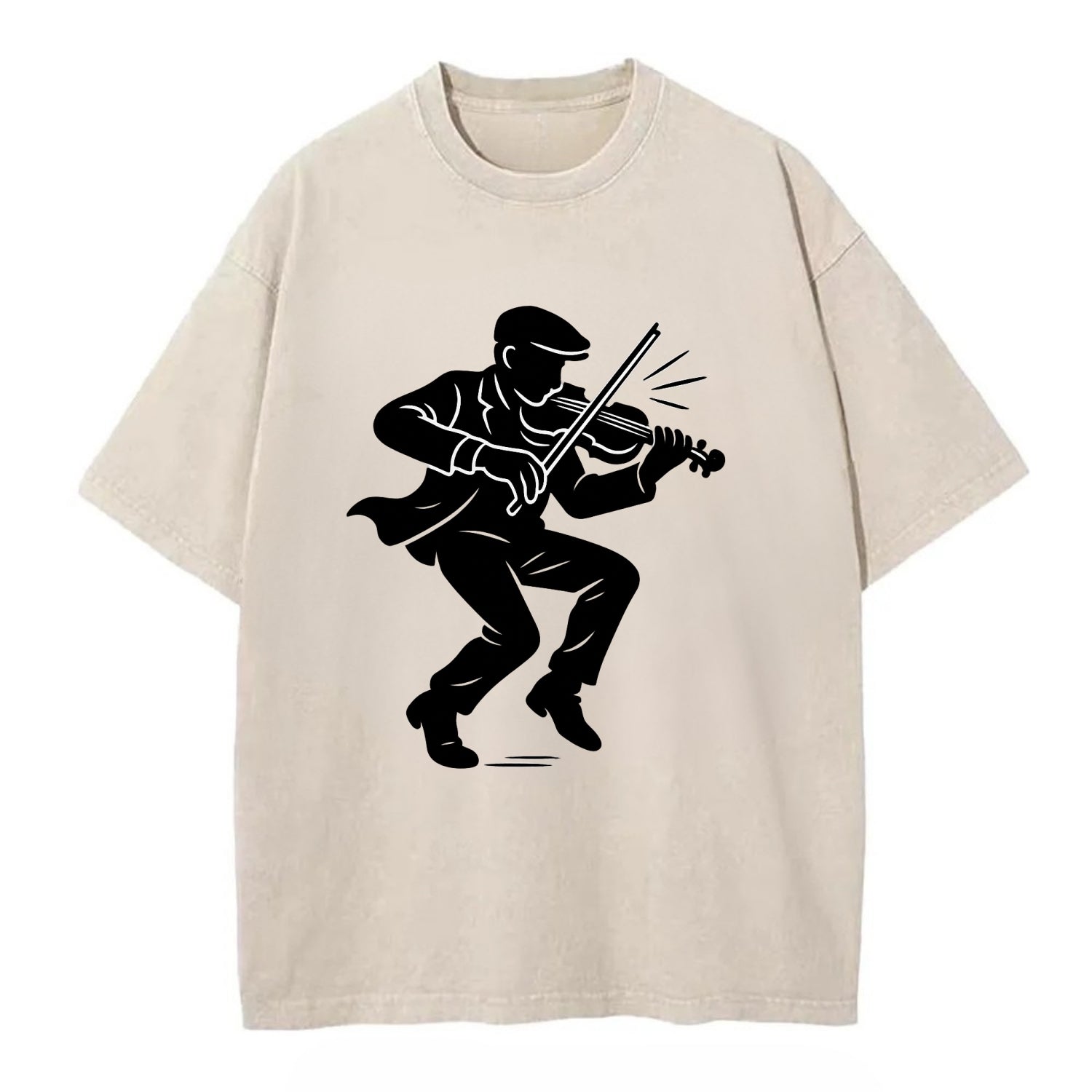 Irish folk musician traditional jig - Vintage T-shirt - Off White