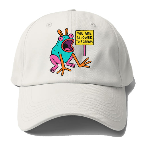 YOU ARE ALLOWED TO SCREAM | Open-mouthed frog - Baseball Cap For Big Heads