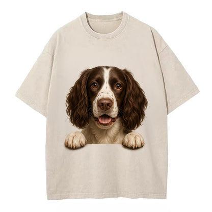 English Springer Spaniel  - Vintage T-shirt - Off White
