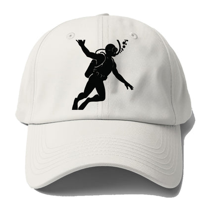 Scuba diver descending with gear - Baseball Cap For Big Heads - Off White