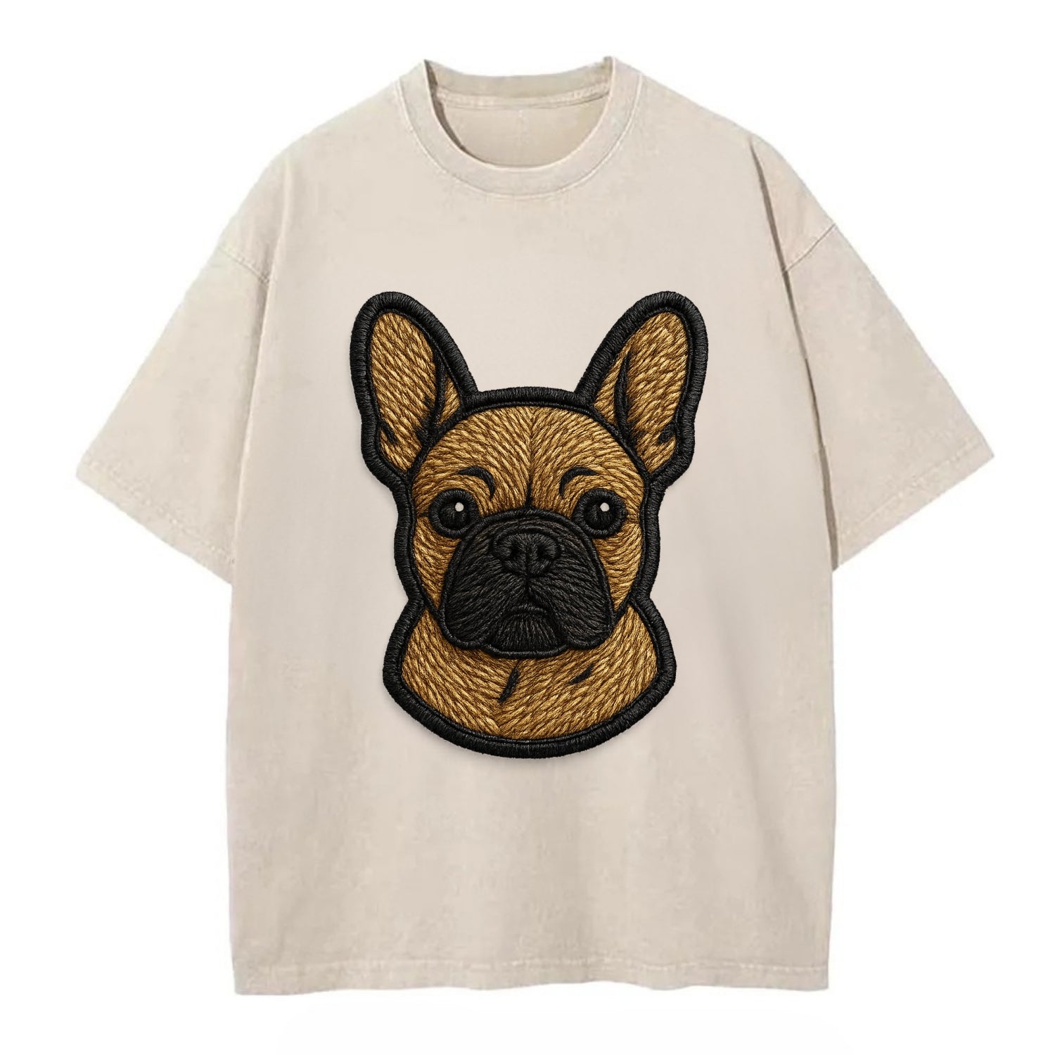French Bulldog - Modern streetwear style - Vintage T-shirt - Off White