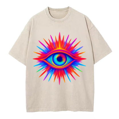 Rainbow Third Eye - Prismatic eye radiat Vintage T-shirt - Off White