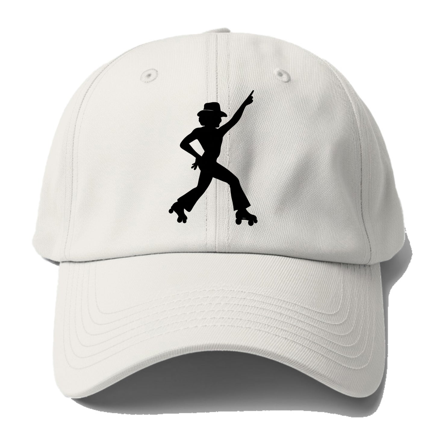 Retro roller skater in disco pose - Baseball Cap - Off White