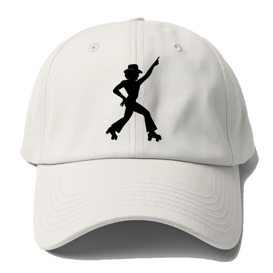 Retro roller skater in disco pose - Baseball Cap - Off White