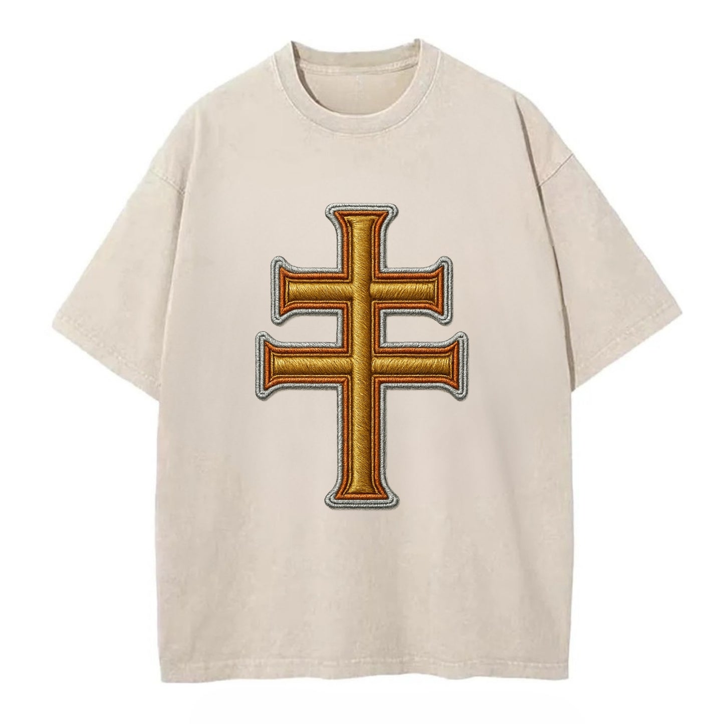 Patriarchal Cross - Vintage T-shirt - Off White