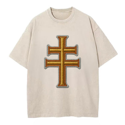 Patriarchal Cross - Vintage T-shirt - Off White