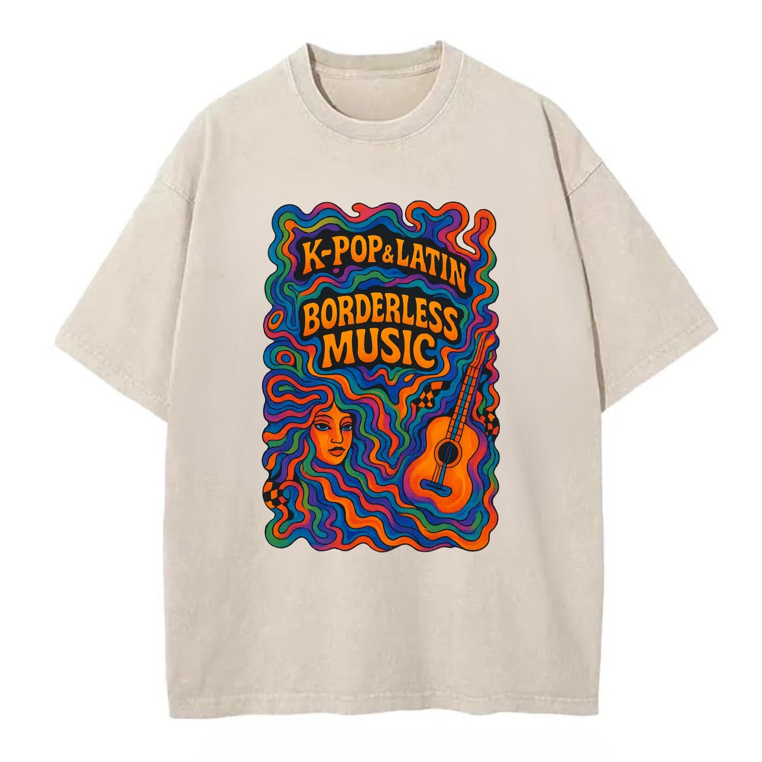 K-Pop and Latin fusion explosion - "Borderless Music" - cross-cultural sounds - Vintage T-shirt - Off White