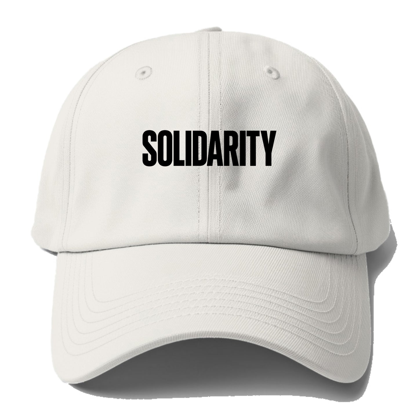 Bold typography design - "SOLIDARITY" - standing together, support - Baseball Cap - Off White