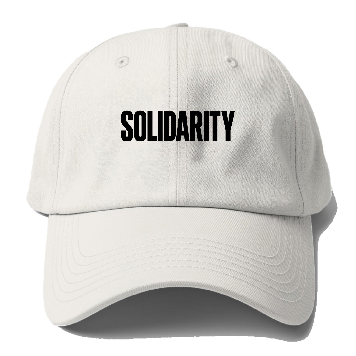 Bold typography design - "SOLIDARITY" - standing together, support - Baseball Cap - Off White