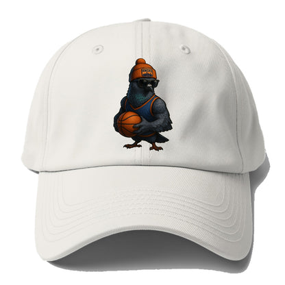 Manhattan Pigeon wearing Knicks beanie with skyline patch and wayfarer - Baseball Cap For Big Heads - Off White