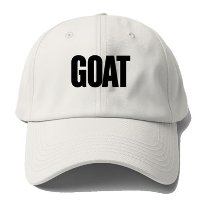 Bold typography design - "GOAT" - greatest of all time - Baseball Cap For Big Heads - Off White
