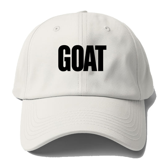 Bold typography design - "GOAT" - greatest of all time - Baseball Cap For Big Heads - Off White