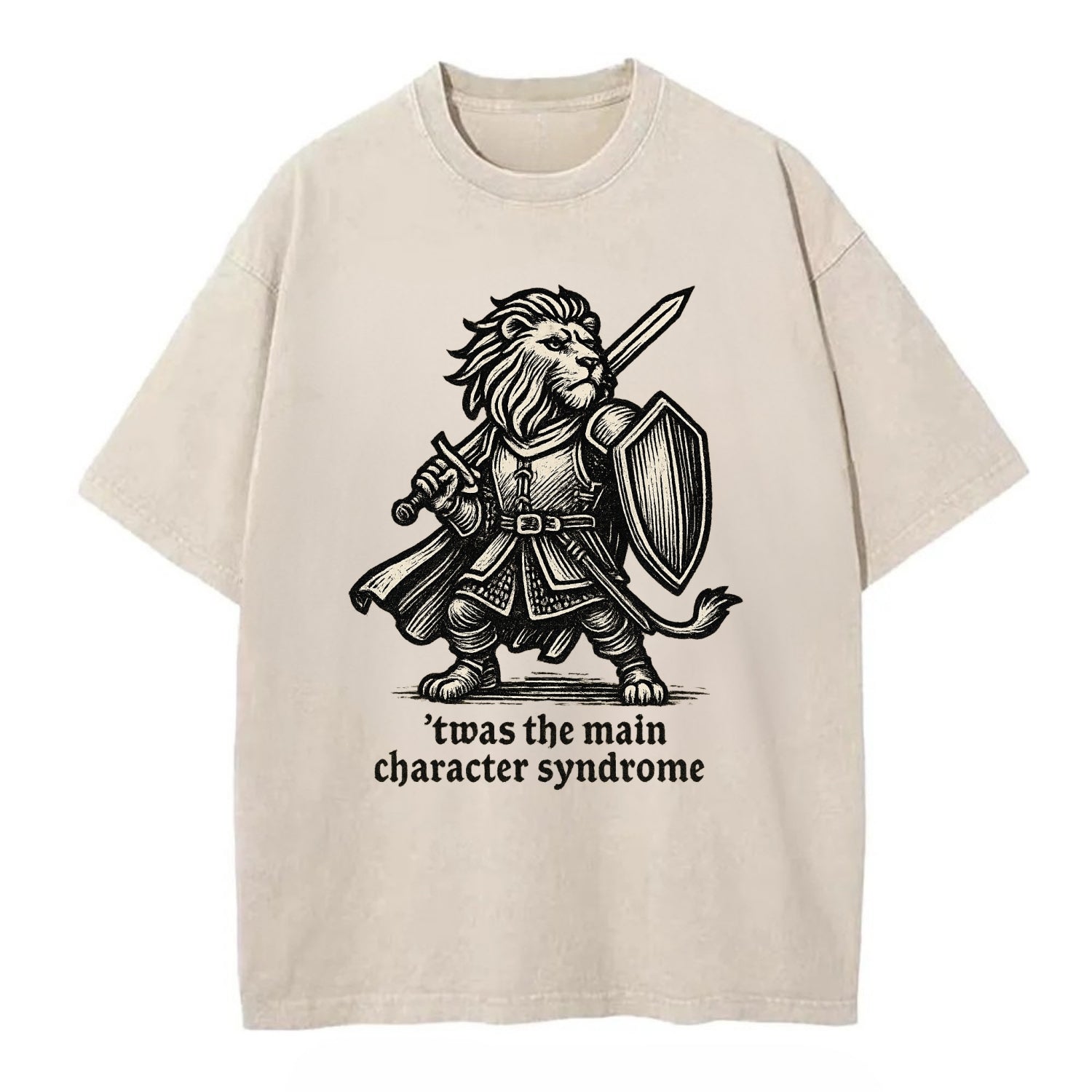 Main Character Syndrome Lion  - Vintage T-shirt - Off White
