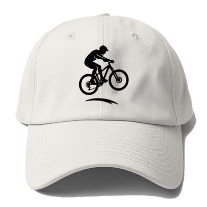 Mountain biker catching air - Baseball Cap - Off White