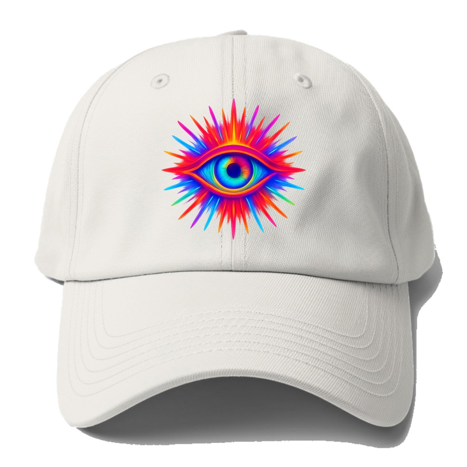 Rainbow Third Eye - Prismatic eye radiat Baseball Cap - Off White