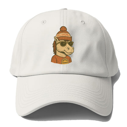 Norman Sooner Horse wearing Oklahoma bea - Baseball Cap For Big Heads - Off White