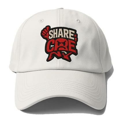 SHARE;CARE TOO MUCH Oversharer Green Hat - Baseball Cap For Big Heads - Off White