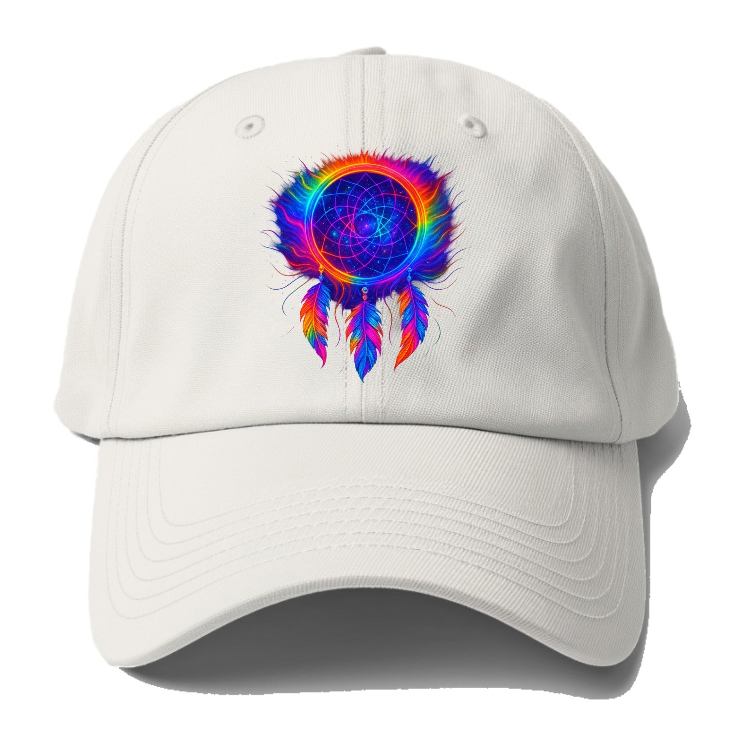 Dream Catcher Universe - Cosmic dreamcat - Baseball Cap For Big Heads - Off White
