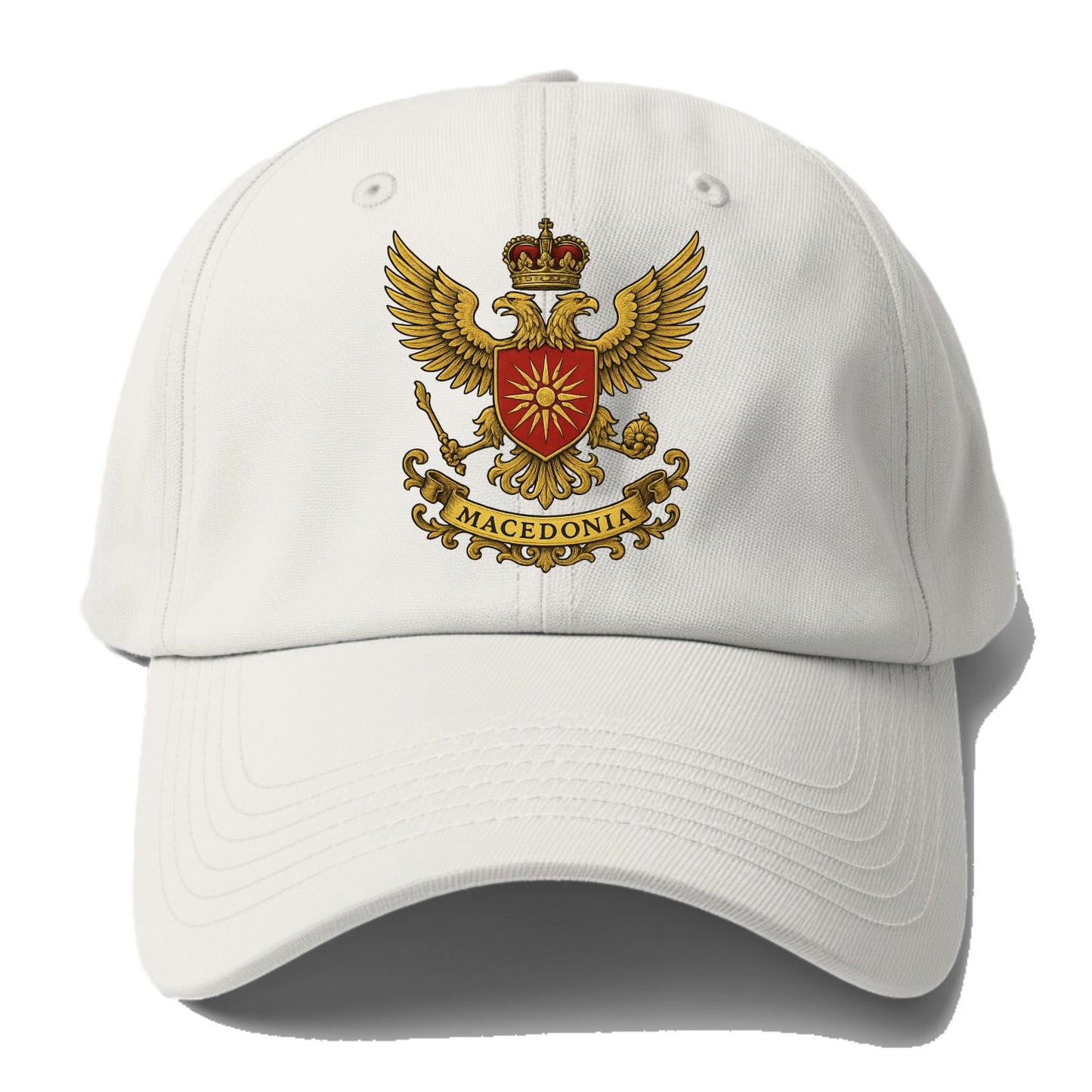 Macedonia Heritage Badge  - Baseball Cap - Off White