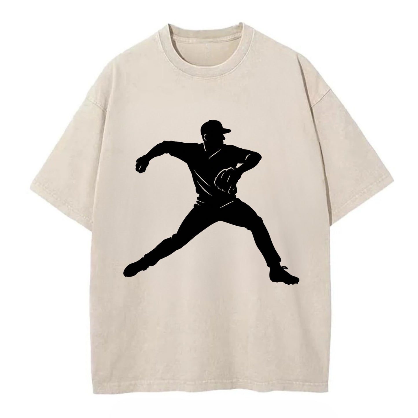 Baseball pitcher wind-up motion - Vintage T-shirt - Off White
