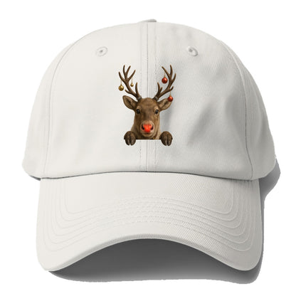Christmas Reindeer  - Baseball Cap For Big Heads - Off White