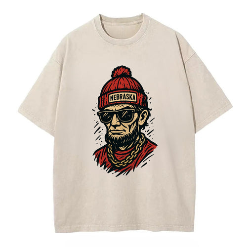 Lincoln Cornhusker wearing Nebraska bean - Vintage T-shirt