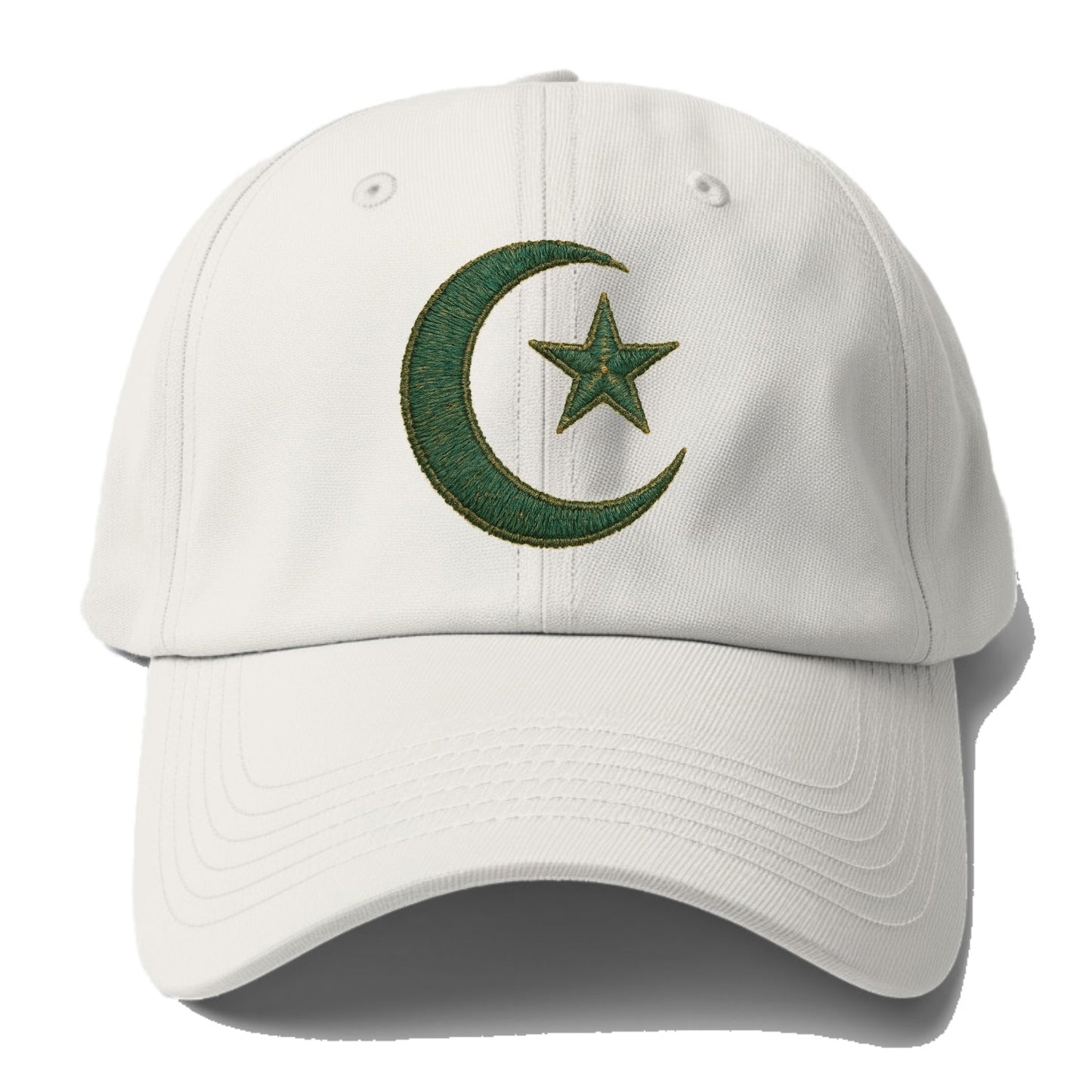 Crescent Moon and Star - Baseball Cap - Off White