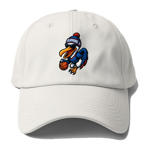 Los Angeles Pelican wearing Clippers beanie with sailboat patch and - Baseball Cap For Big Heads