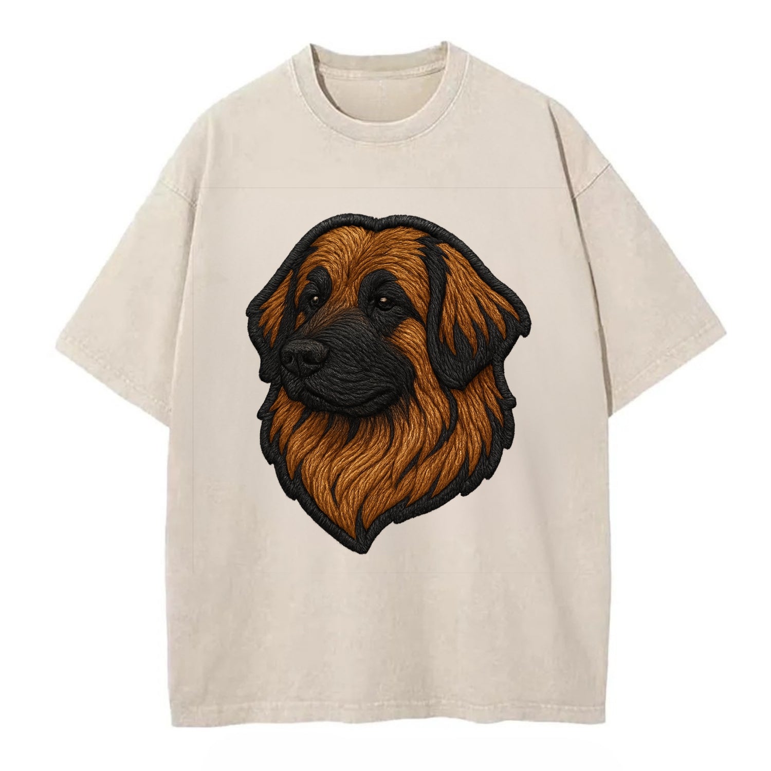 Leonberger - Contemporary lion-mane desi - Vintage T-shirt - Off White
