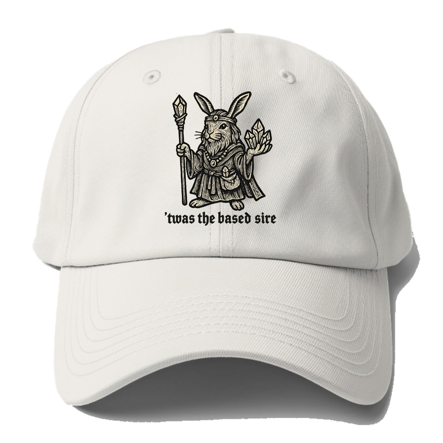 Crystals Healing Hippie Rabbit  - Baseba Baseball Cap For Big Heads - Off White