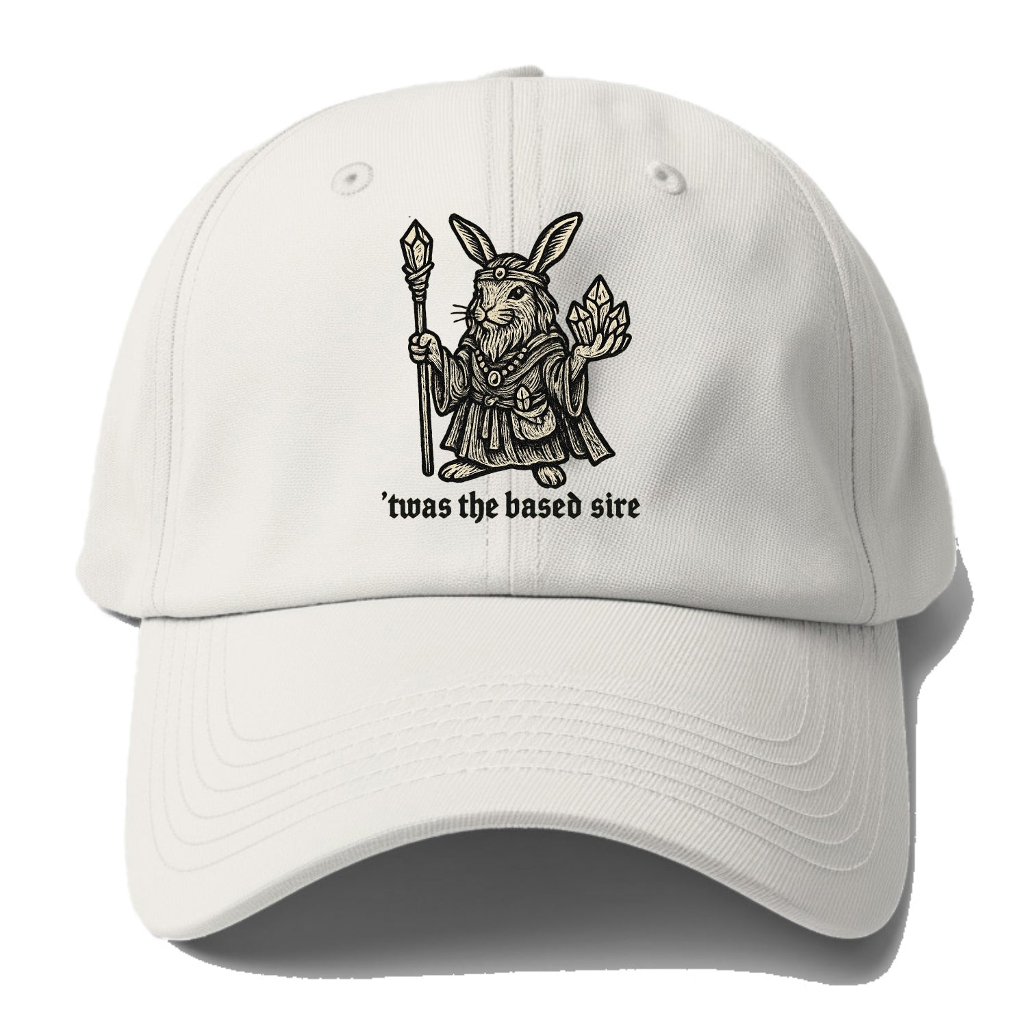 Crystals Healing Hippie Rabbit  - Baseba Baseball Cap For Big Heads - Off White