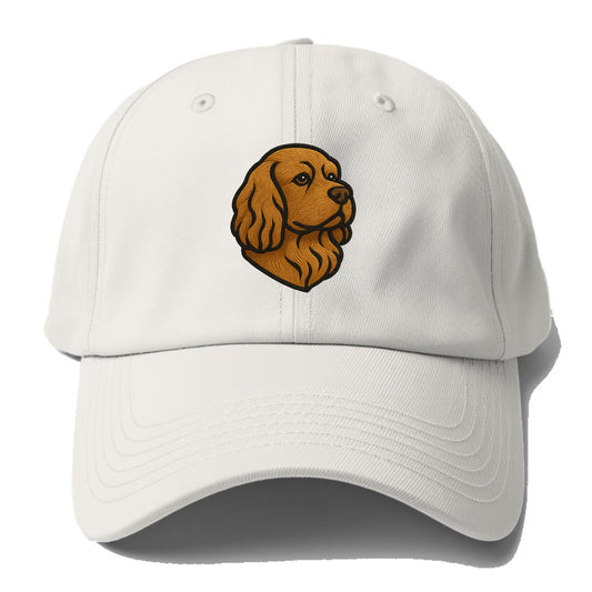 Sussex Spaniel - Golden liver embroidered low-set design - Baseball Cap - Off White