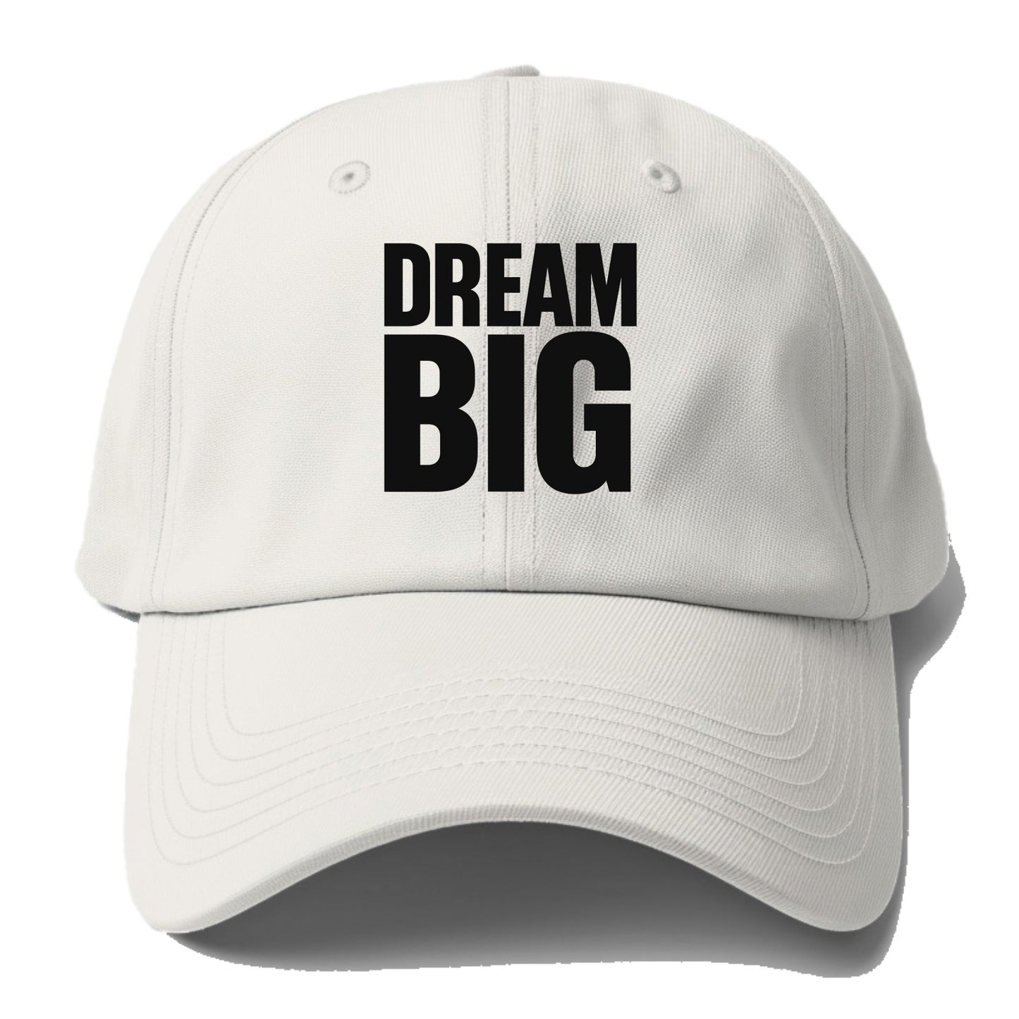 Bold typography design - "DREAM BIG" - ambitious goals, no limits - Baseball Cap For Big Heads - Off White