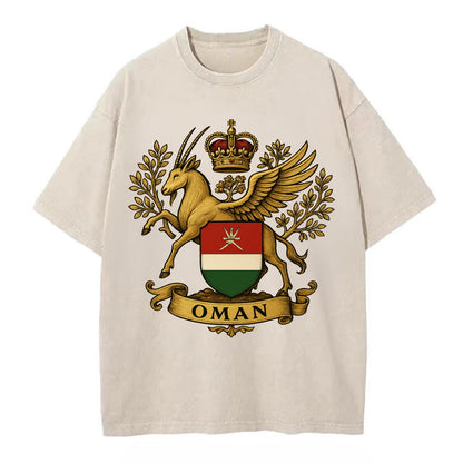 Oman Heritage Badge  - Vintage T-shirt - Off White