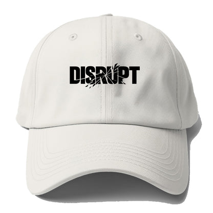 Bold typography design - "DISRUPT" - breaking patterns, changing game - Baseball Cap - Off White