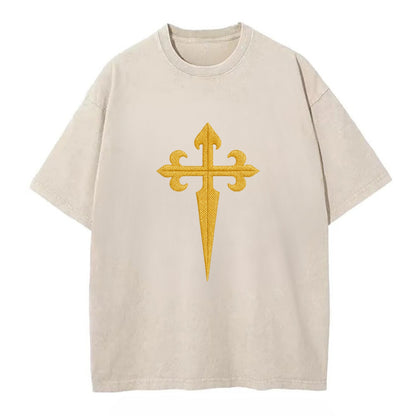 Order Of Santiago Cross - Vintage T-shirt - Off White