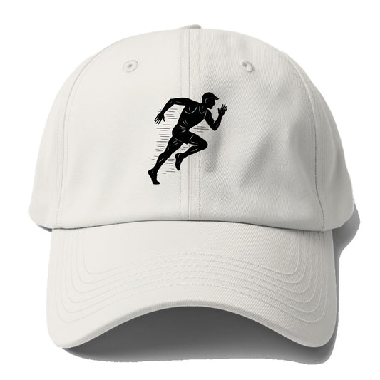 Runner in full stride sprinting - Baseball Cap - Off White