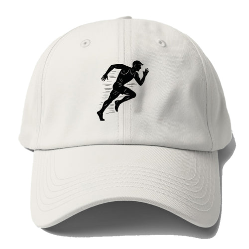 Runner in full stride sprinting - Baseball Cap
